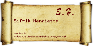 Sifrik Henrietta névjegykártya