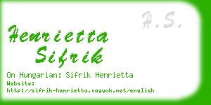 henrietta sifrik business card